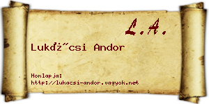 Lukácsi Andor névjegykártya