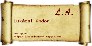 Lukácsi Andor névjegykártya