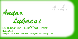 andor lukacsi business card